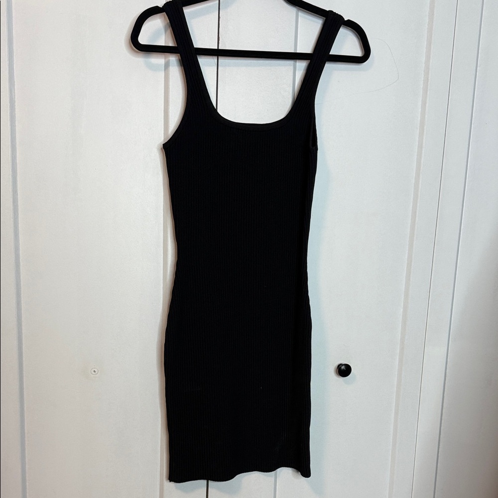 Debut Elegant Black Ribbed Mini Dress - S/M